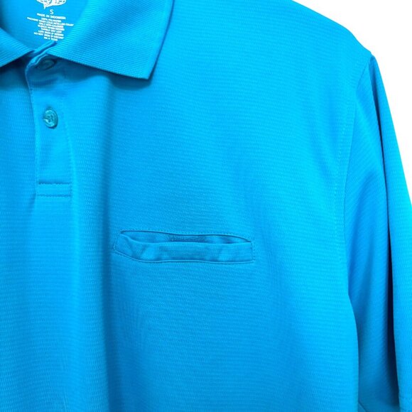 REEL LEGENDS Fishing Polo Bright Blue Short Sleeve Vented NWOT Size Small - Picture 7 of 8